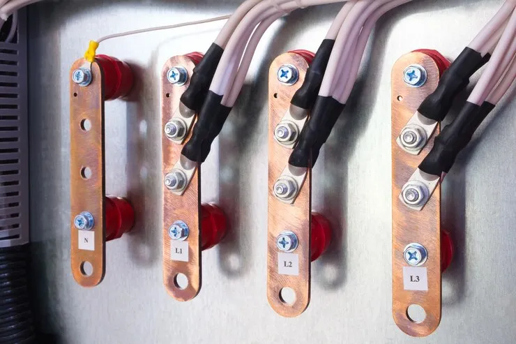 Electrician upgrading heavy-duty meter tails cables for a residential property in Waterford.